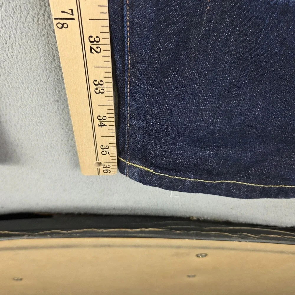 Levis Jeans Mens 30x34 Blue Selvedge Made & Crafted Buckle Back Biker Button Fly